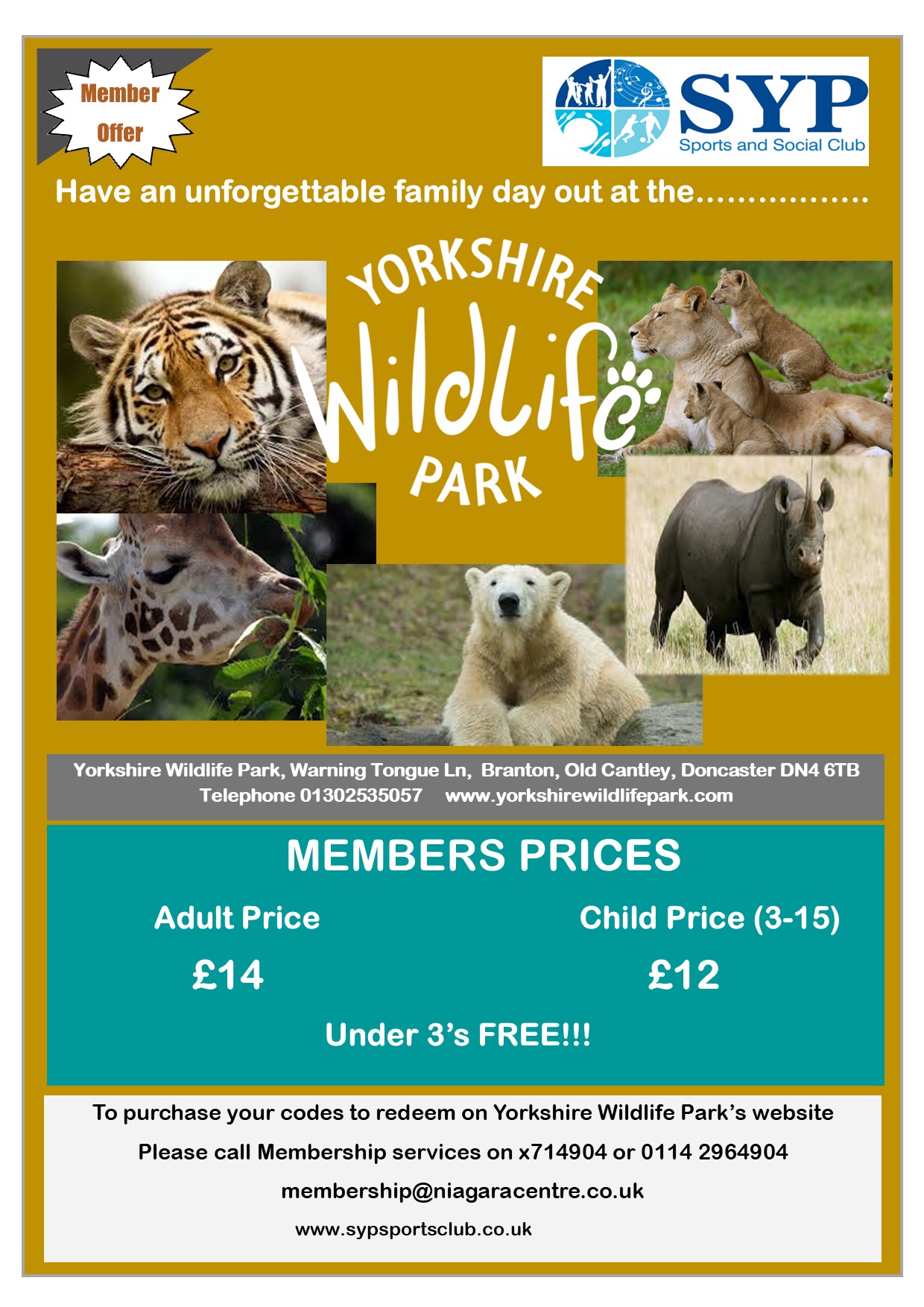 Yorkshire Wildlife Park Offer 